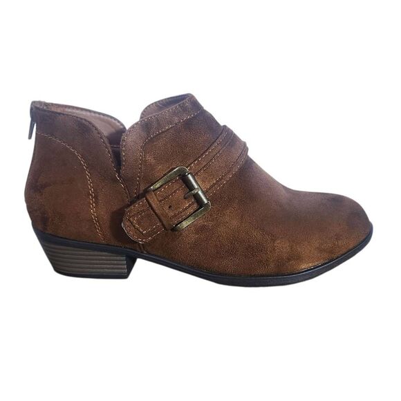 Pierre Dumas Brown Faux Suede Booties Size 7.5 Brown Booties - Picture 1 of 8